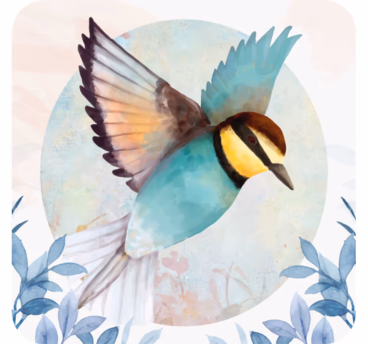 Sous verre geek oiseau coloré en vol - TenStickers