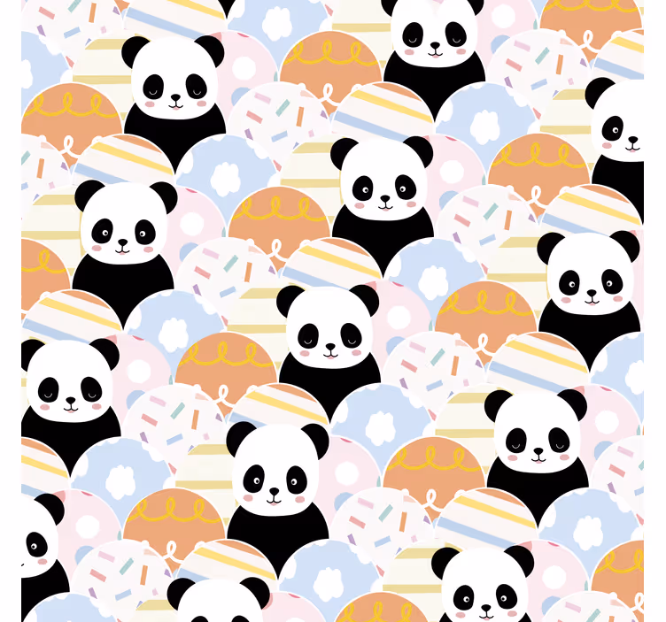 Dessous de verre vintage Panda animal patchwork - TenStickers