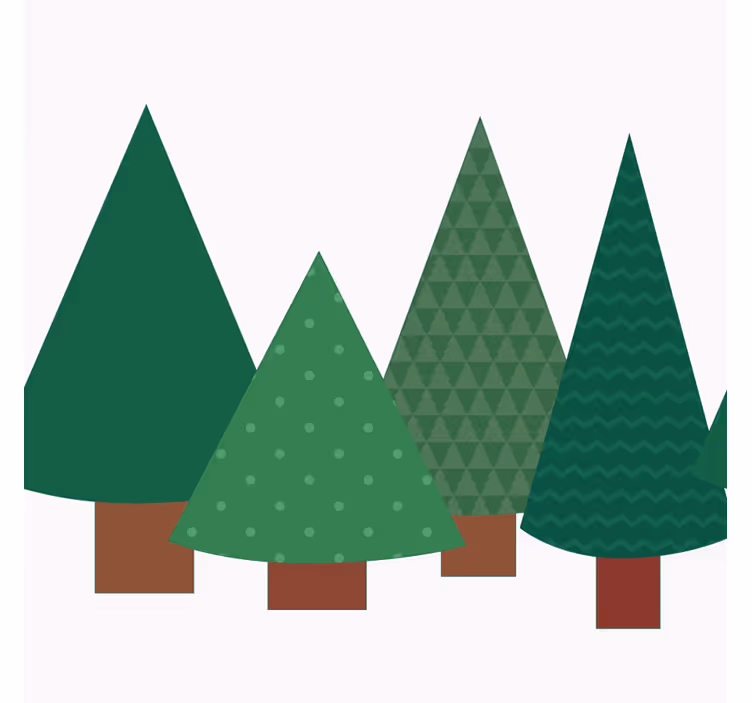 Sous verre noël arbres de conifères stylisés - TenStickers