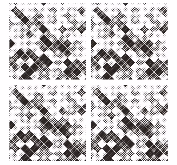 Dessous de verre motif Géométrique noir et blanc - TenStickers