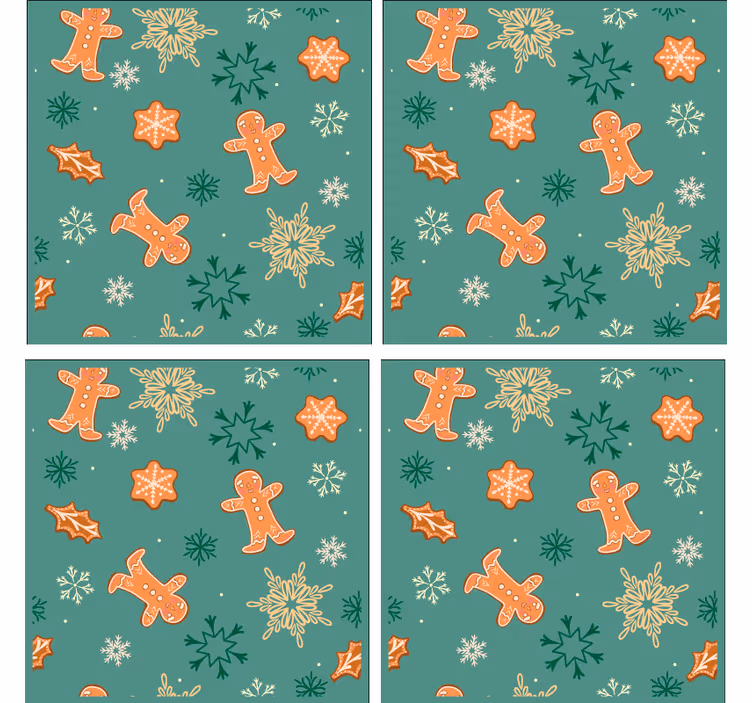 Sous verre noël motif biscuits en pain d'épice - TenStickers