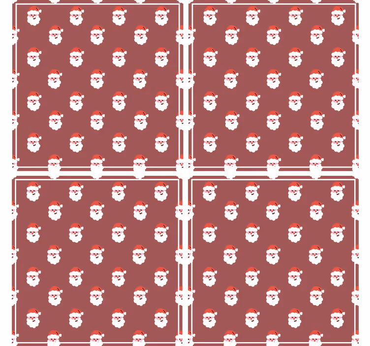 Sous verre noël motifs visages de noël - TenStickers