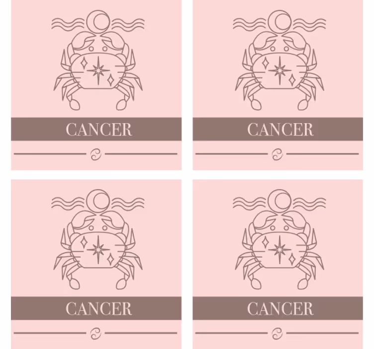 Dessous de verre rose signe du zodiaque cancer - TenStickers