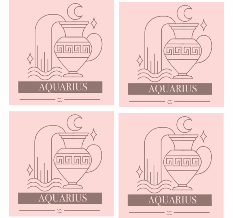 Sous verre citation symbole du zodiaque verseau - TenStickers