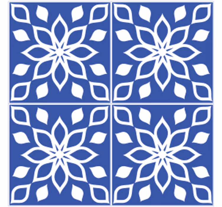 Sous verre carreaux motif floral carré - TenStickers