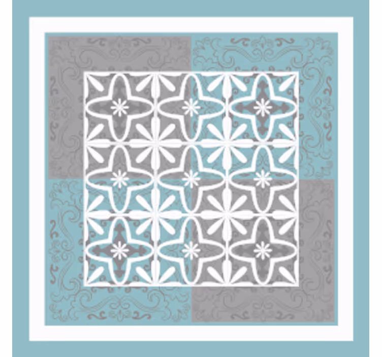 Sous verre carreaux emblème botanique détaillé - TenStickers