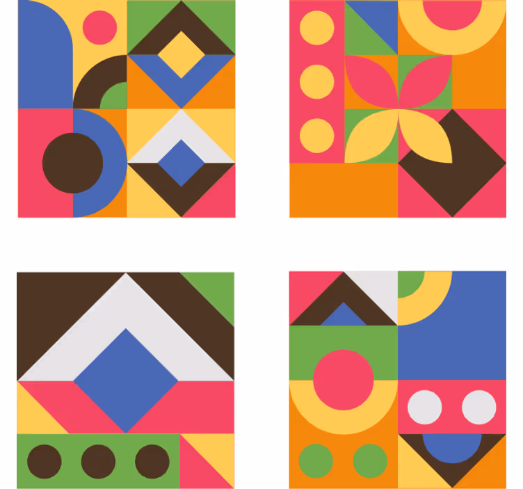 Sous verre formes géométriques colorées - TenStickers