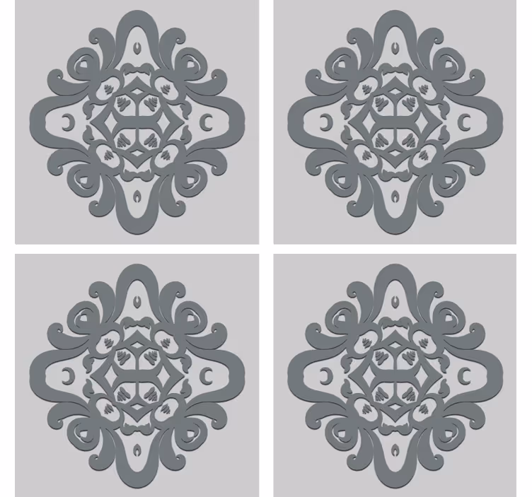 Dessous de verre en carreaux Formes de fleurs à effet 3d - TenStickers