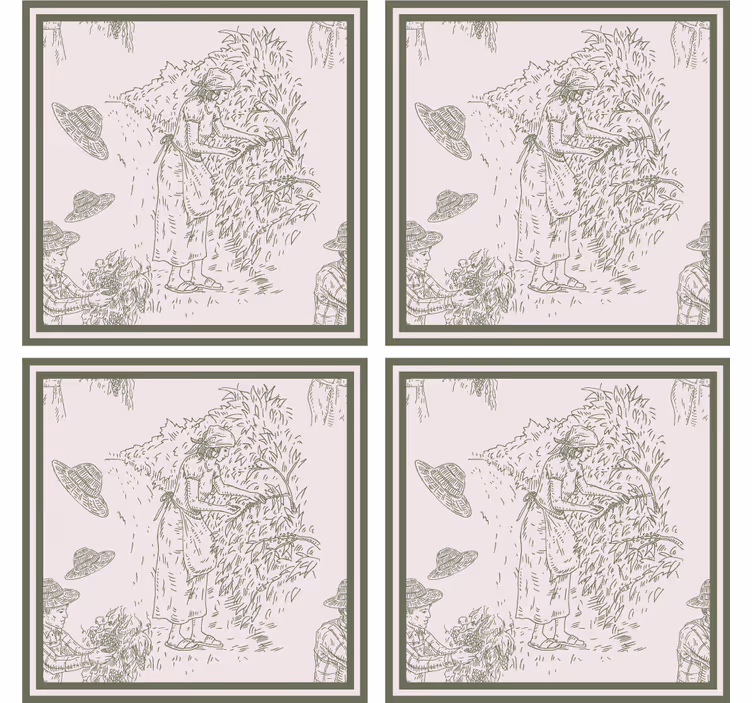 Dessous de verre vintage sticker vintage français en vert - TenStickers