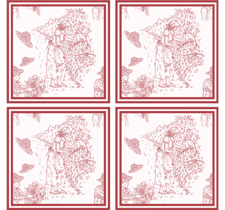 Sous verre vintage illustration de scène rustique - TenStickers