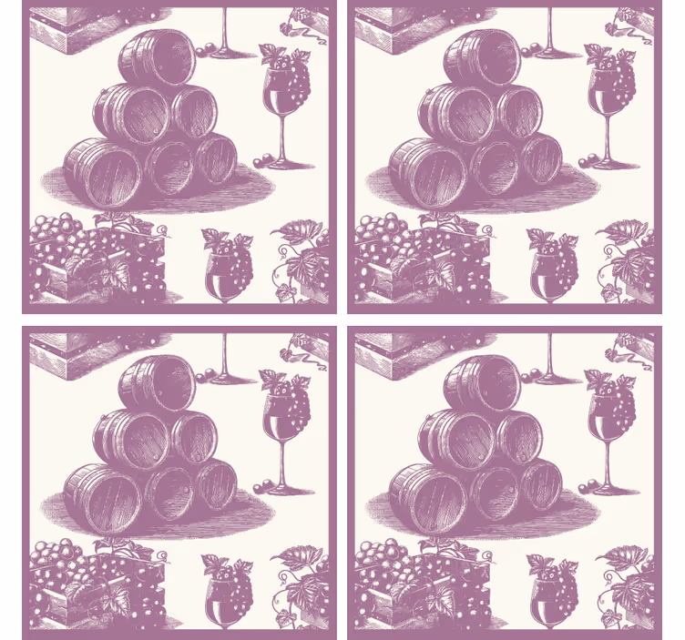 Sous verre bière fût et verres à vin - TenStickers