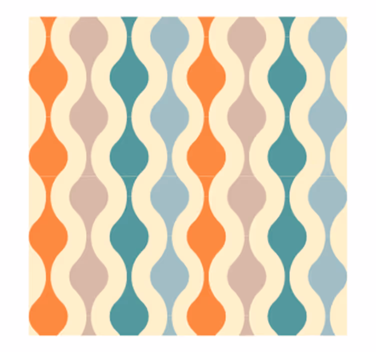 Sous verre vintage motif ondulé multicolore - TenStickers