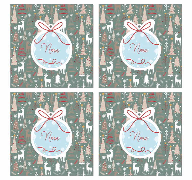 Dessous de verre pour noel Modèle de forêt de noël - TenStickers