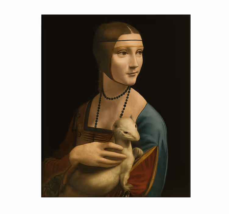 Tableau sports la dame à l'hermine - TenStickers