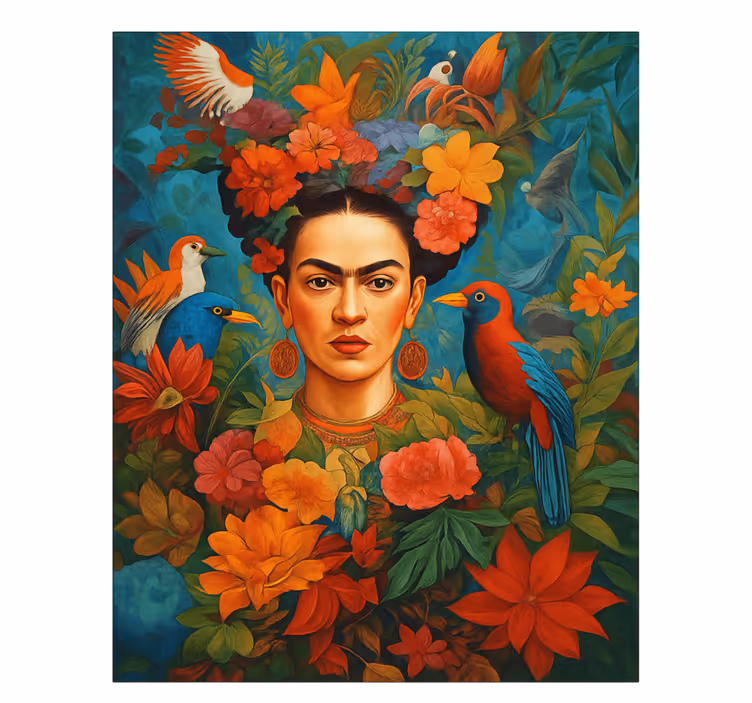 Tableau art frida kahlo oiseaux exotiques - TenStickers