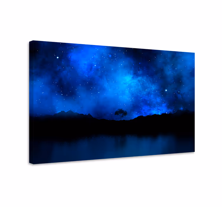 Tableau bleu scène de nébuleuse stellaire - TenStickers