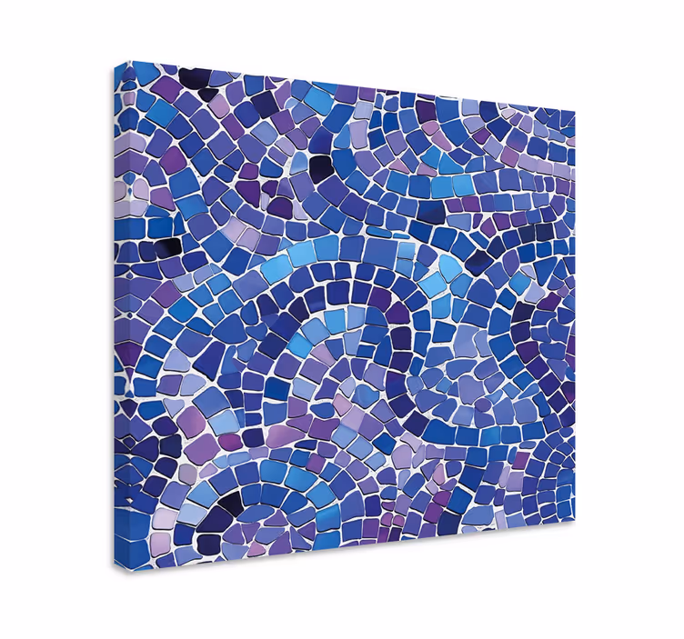 Tableau bleu effet mosaïque - TenStickers
