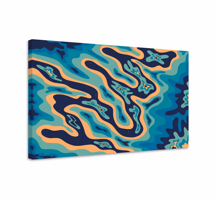 Tableau bleu éléments modernes bleu - TenStickers