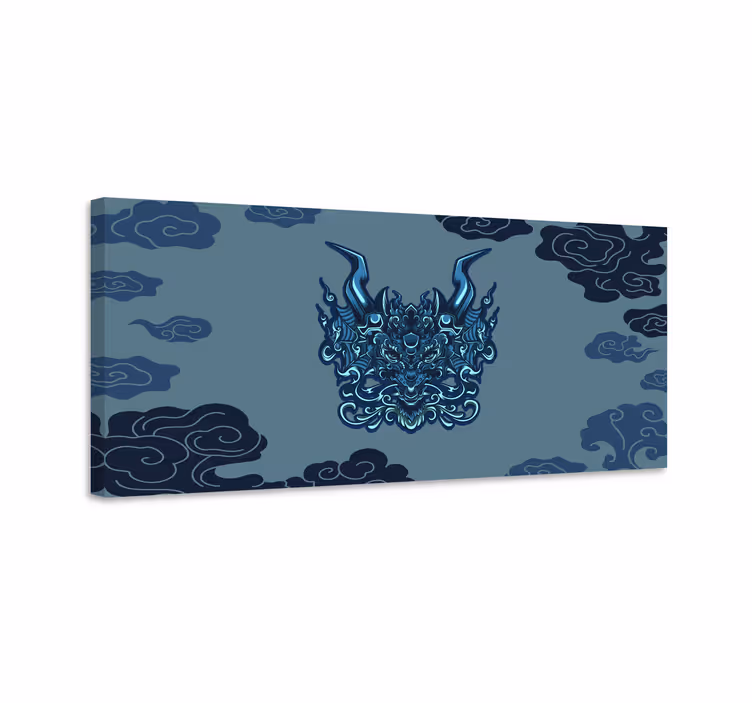 Tableau bleu dragon mythique - TenStickers