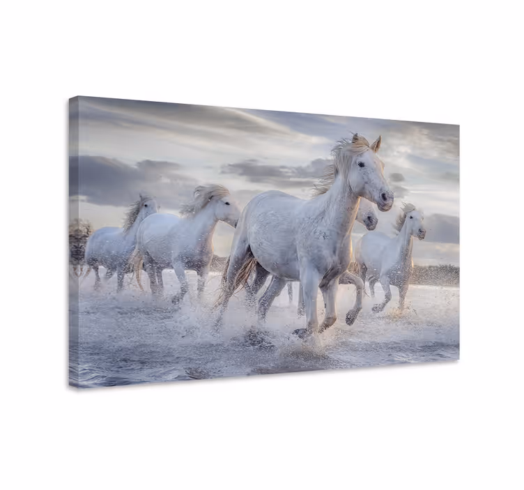 Tableau chevaux fresque de chevaux à l'abreuvoir - TenStickers