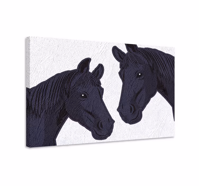 Tableau chevaux image de deux chevaux noirs - TenStickers