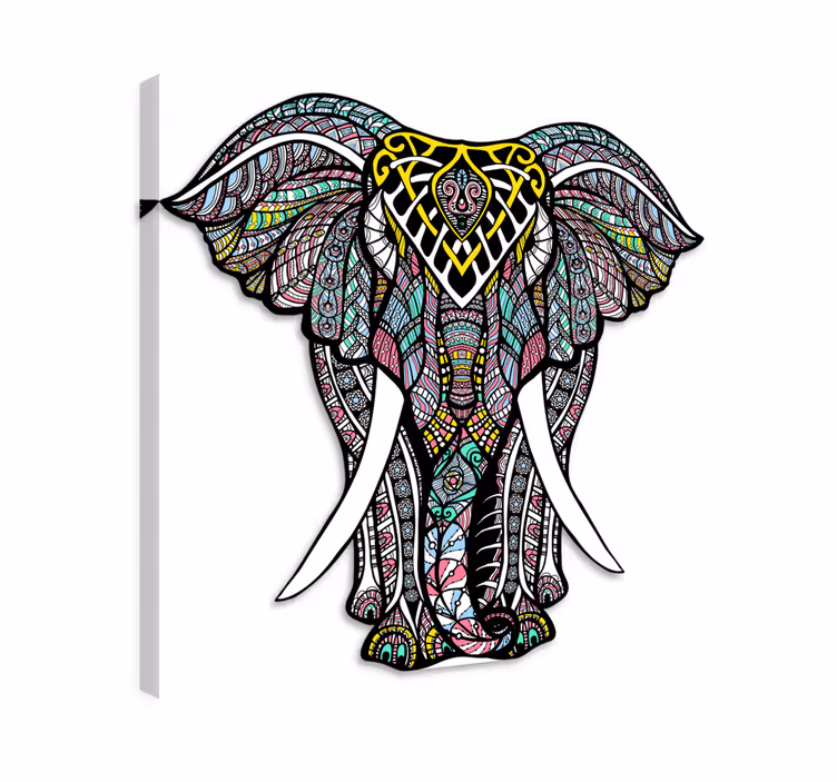 Tableau éléphants mandala en vinyle - TenStickers