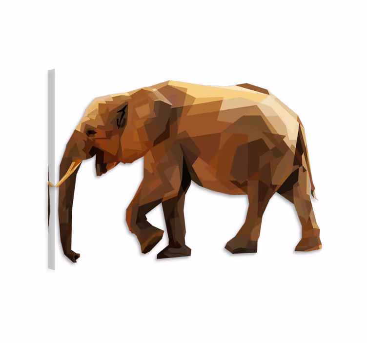 Tableau éléphants asiatiques géométriques - TenStickers