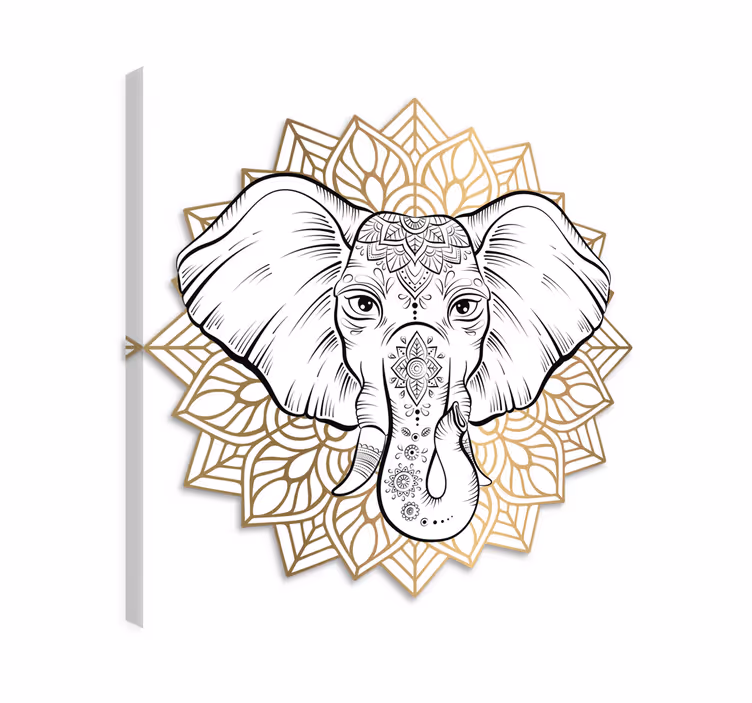 Tableau éléphants mandala éléphant coloré - TenStickers