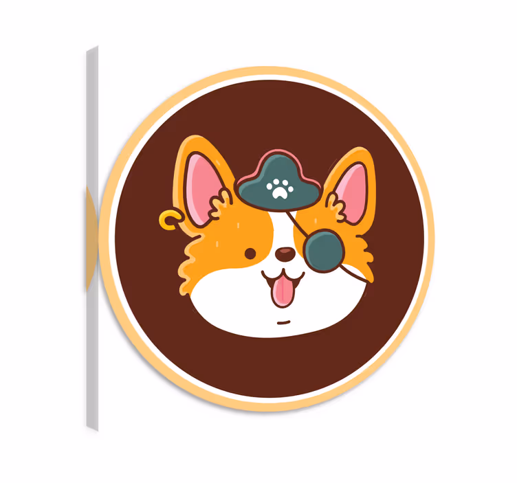 Tableau chat chien avec un patch à l'œil - TenStickers