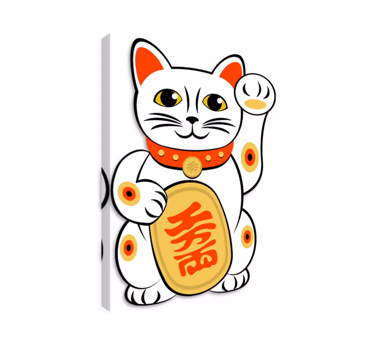 Tableau chat autocollant décoratif chat chinois - TenStickers