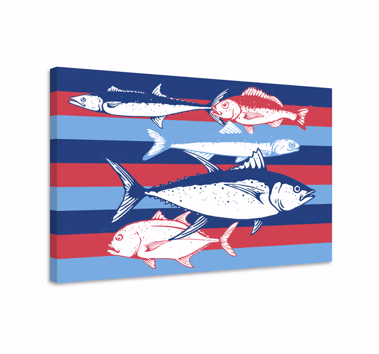 Tableau poissons dessinés à la main - TenStickers