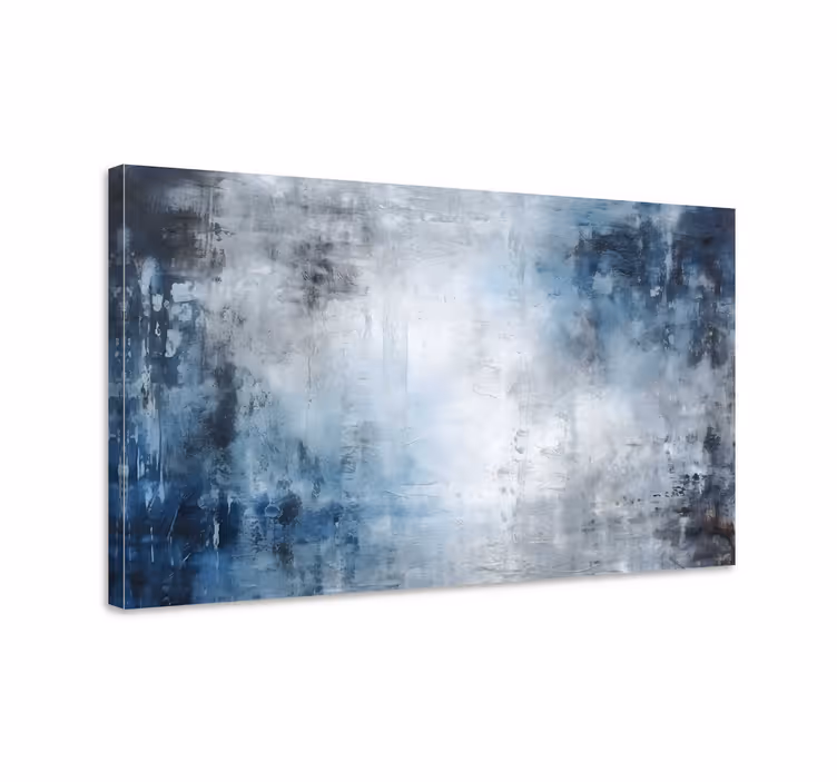 Tableau bleu peinture abstraite - TenStickers