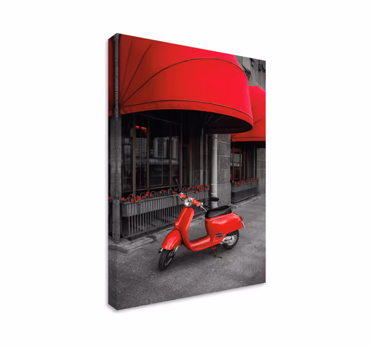 Tableau photo scooter italien rouge - TenStickers