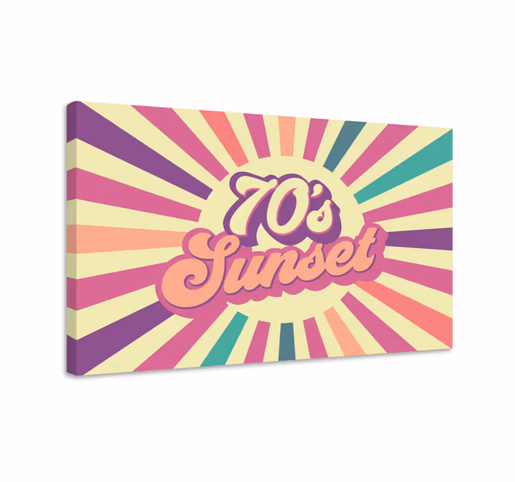 Tableau texte graphique de coucher de soleil rétro - TenStickers