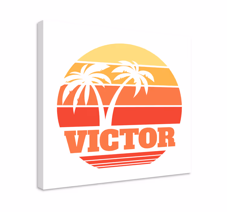 Tableau personnalisé palmiers au coucher du soleil - TenStickers