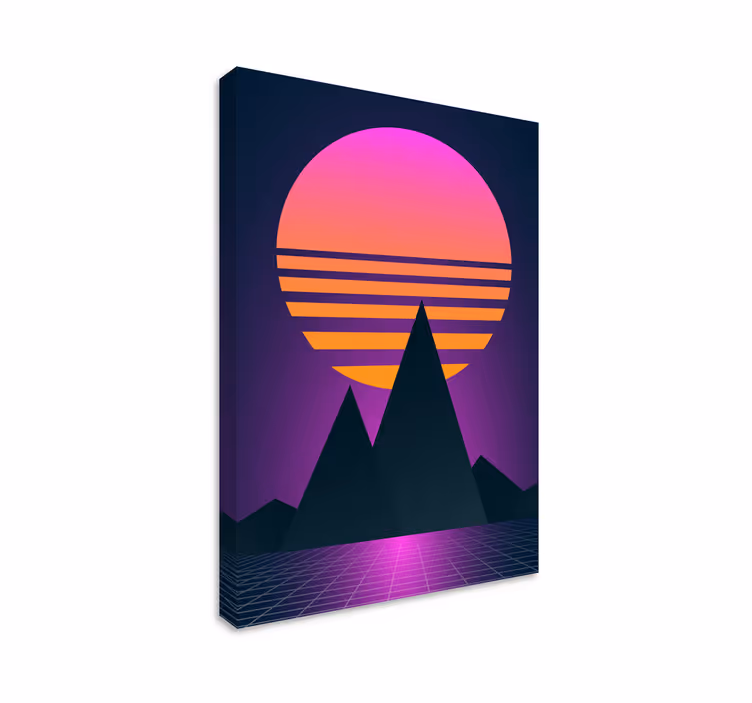 Tableau paysage Soleil vintage et rétro vertical - TenStickers