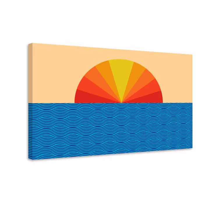 Tableau vintage reflet du coucher du soleil - TenStickers