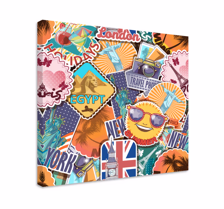 Tableau vintage Conception de voyage canva - TenStickers