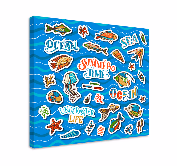 Tableau enfant Collage d'stickers océan - TenStickers