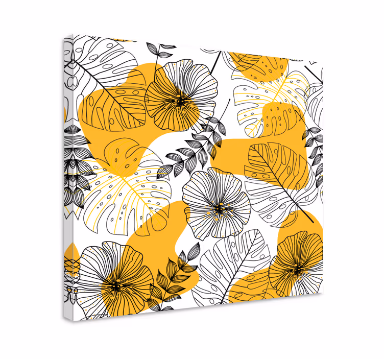 Tableau avec un décor de plantes tropicales - TenStickers