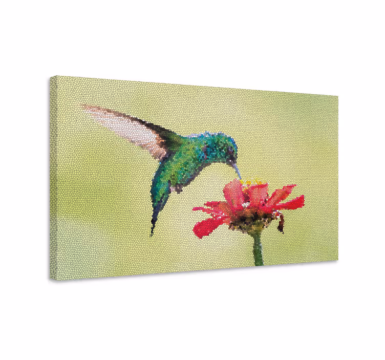 Tableau Mosaïque oiseaux colorés - TenStickers