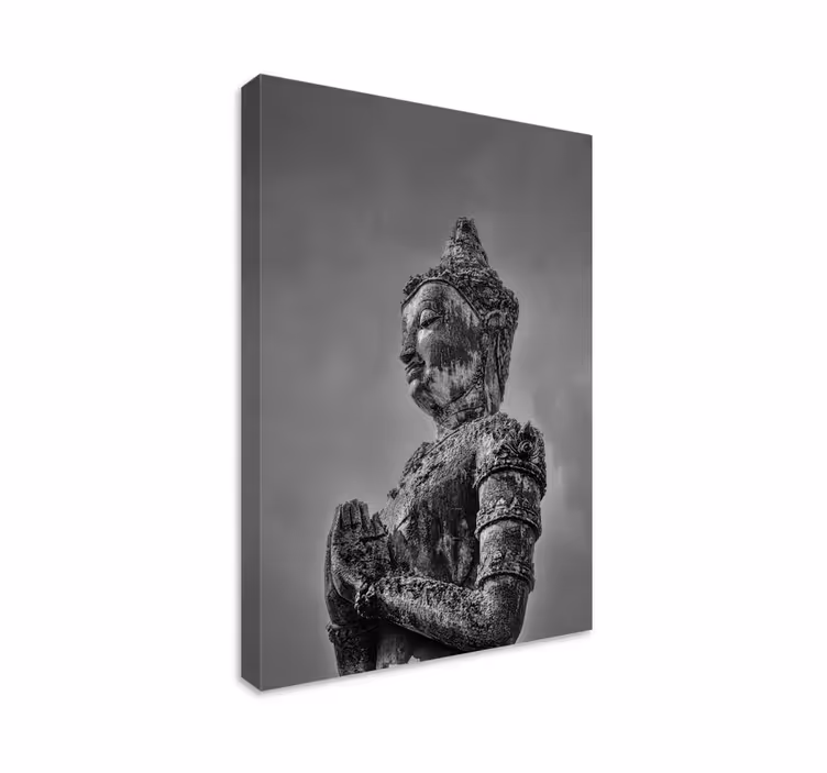 Tableau bouddha Buda gris - TenStickers