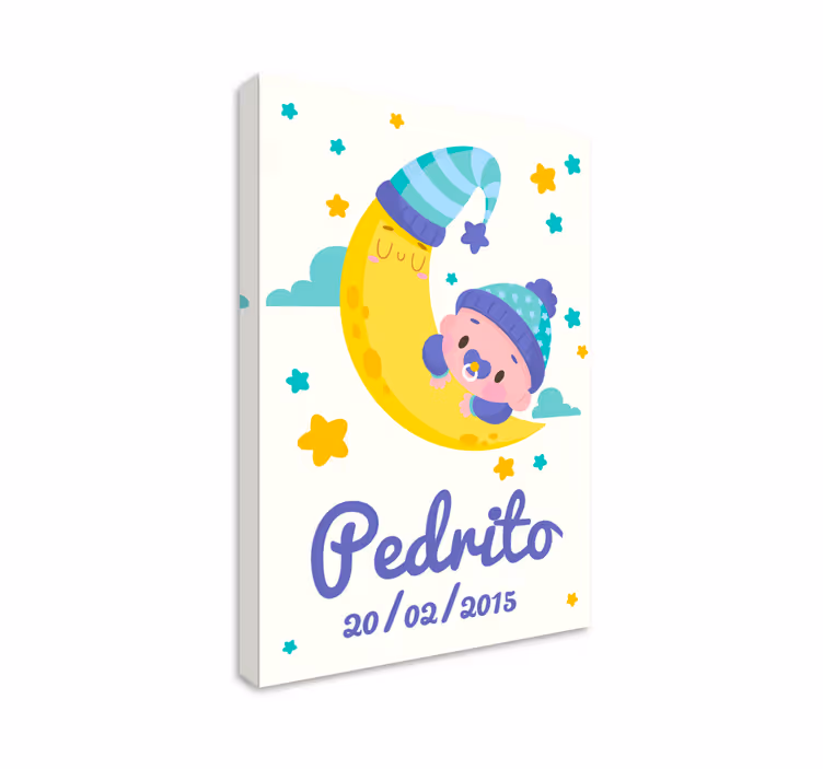 Tableau bébé lune endormie - TenStickers