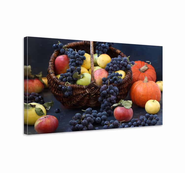 Tableau fruits panier de récolte abondante - TenStickers