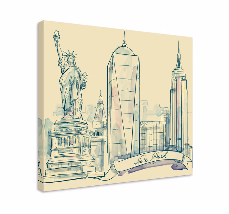 Tableau villes et pays new york skyline - TenStickers