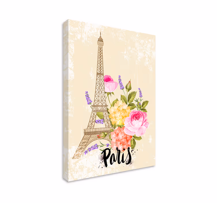 Tableau Villes de la tour eiffel au printemps - TenStickers