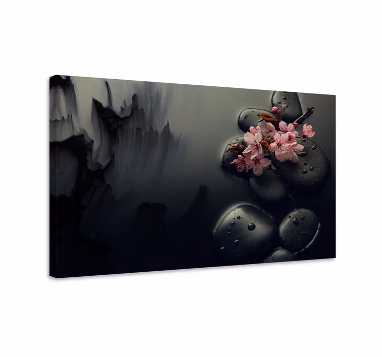 Tableau Elegantes flores piedras zen - TenStickers