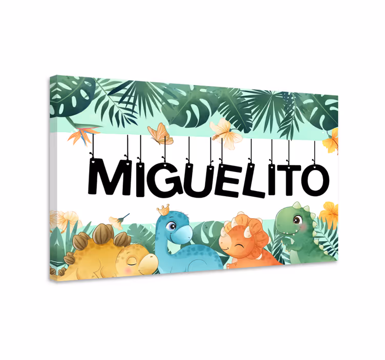 Tableau chevaux scène de dinosaures mignons - TenStickers