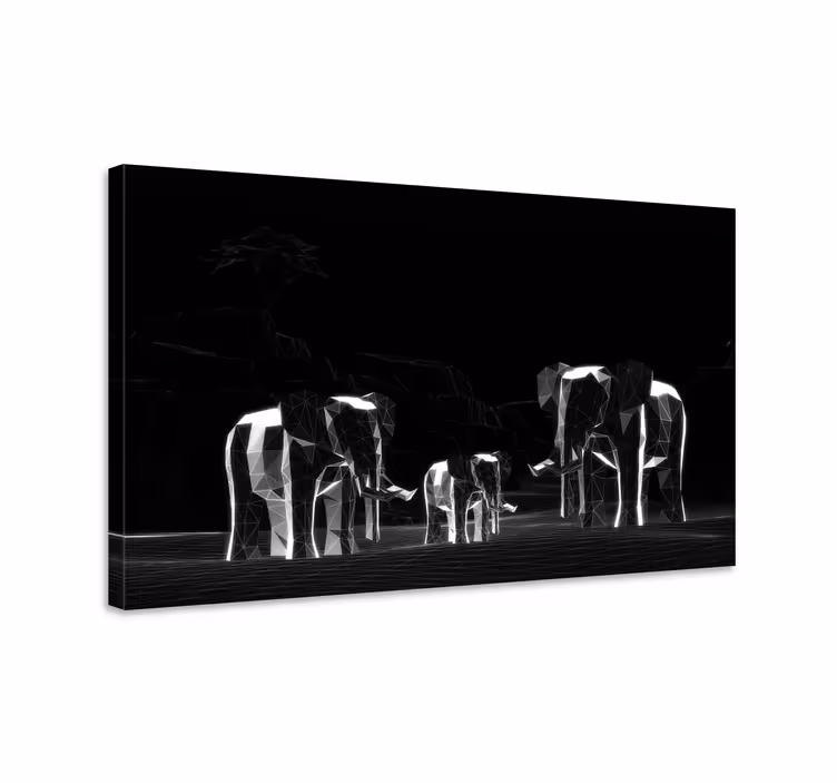 Tableau éléphant Effet 3d d'éléphants gris - TenStickers
