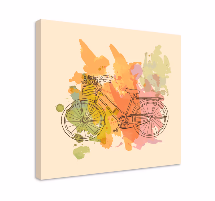 Tableau vintage Vélo vintage avec des fleurs - TenStickers